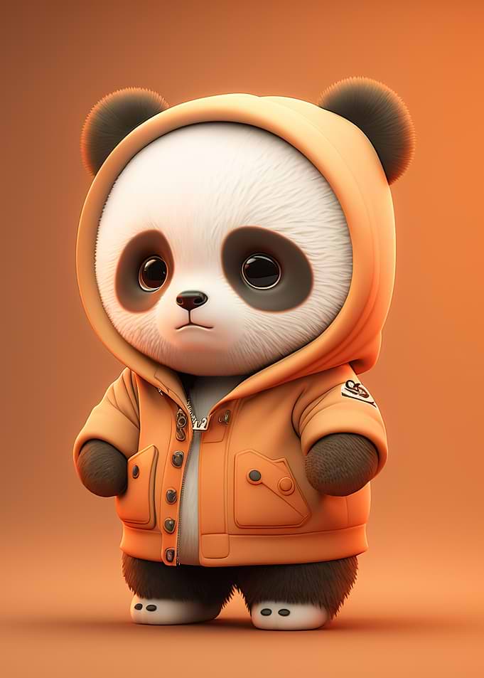 Cute baby white panda