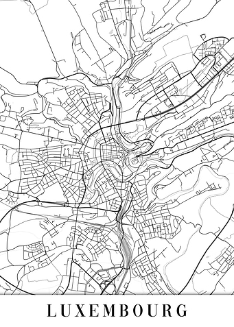 Luxembourg White Map