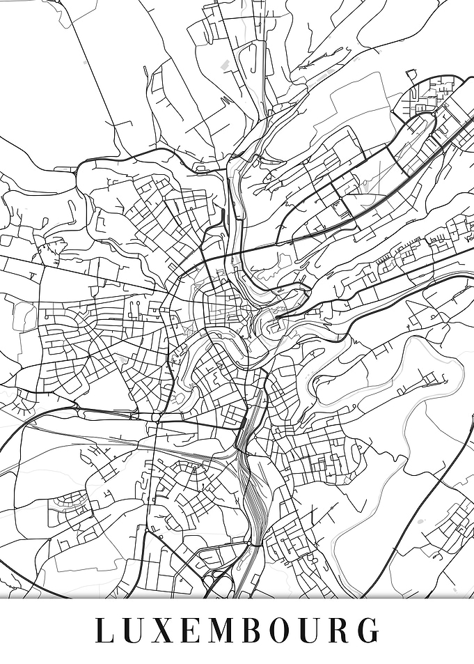 Luxembourg White Map