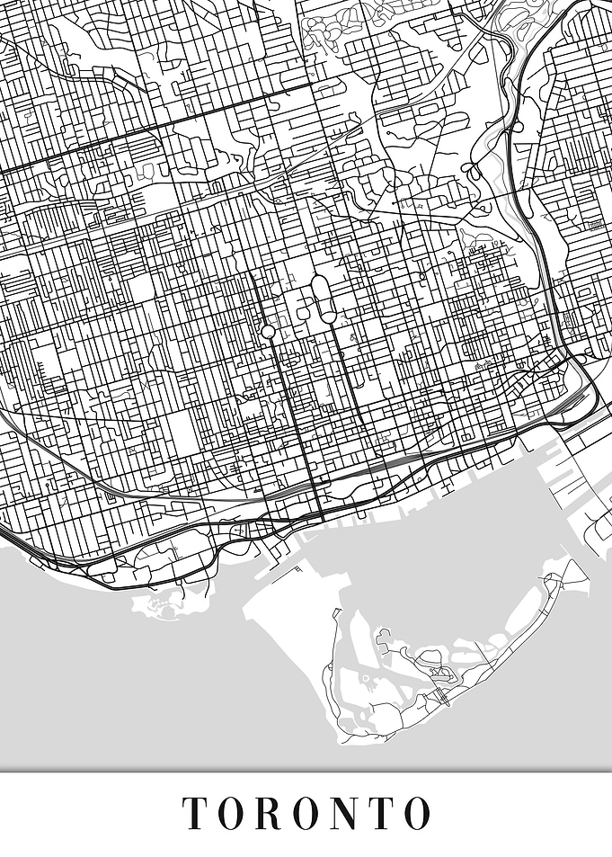 Toronto White Map