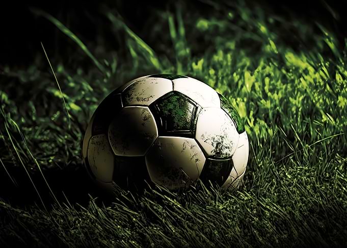 Soccer ball in grass