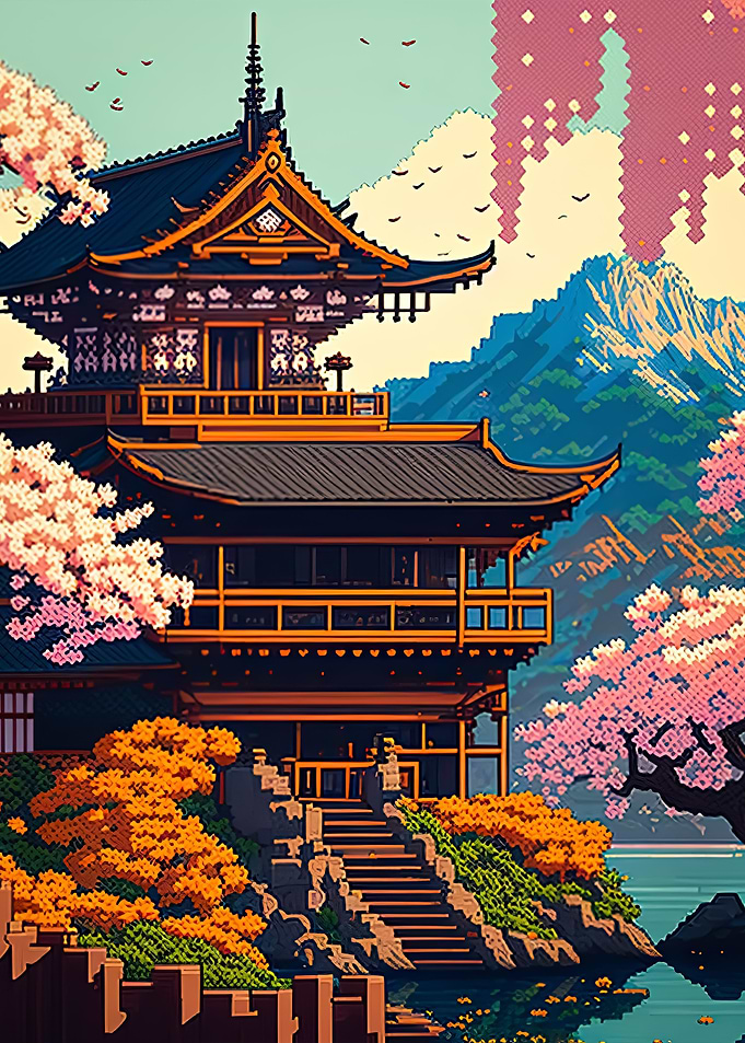 japan cityscape pixel
