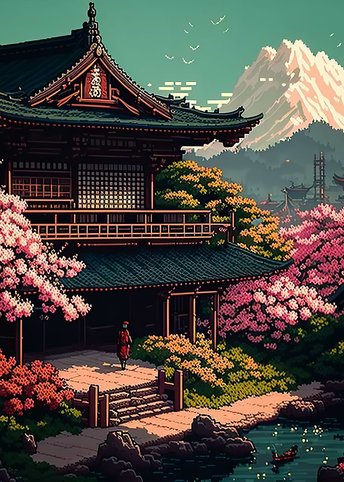 japan cityscape pixel