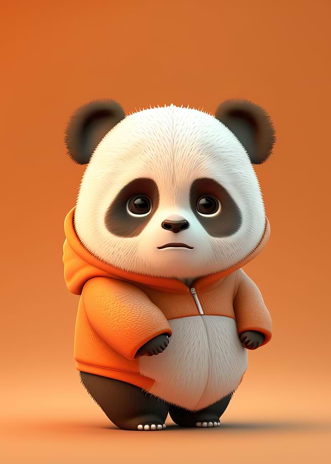 Cute baby white panda