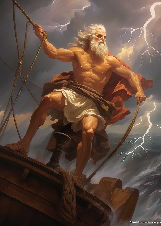 Zeus in a storm