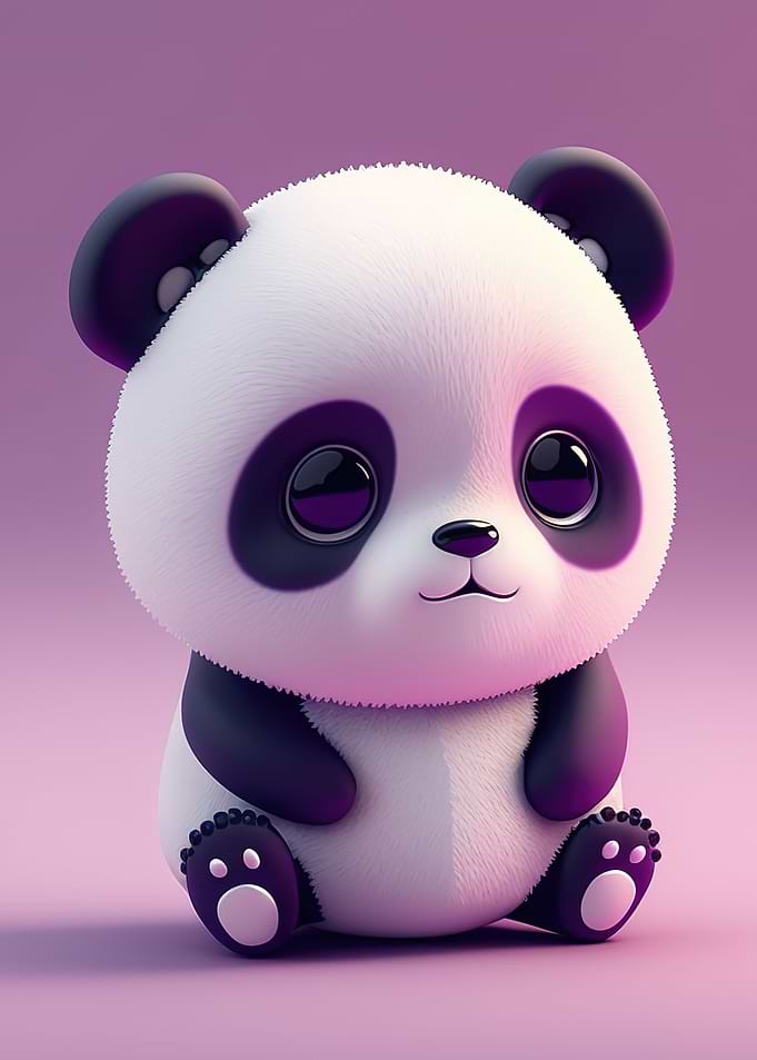 Cute baby white panda