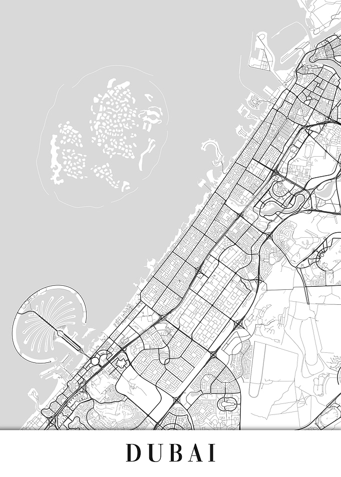 Dubai White Map