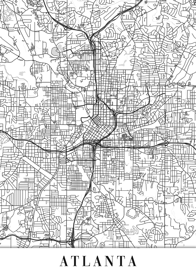 Atlanta White Map