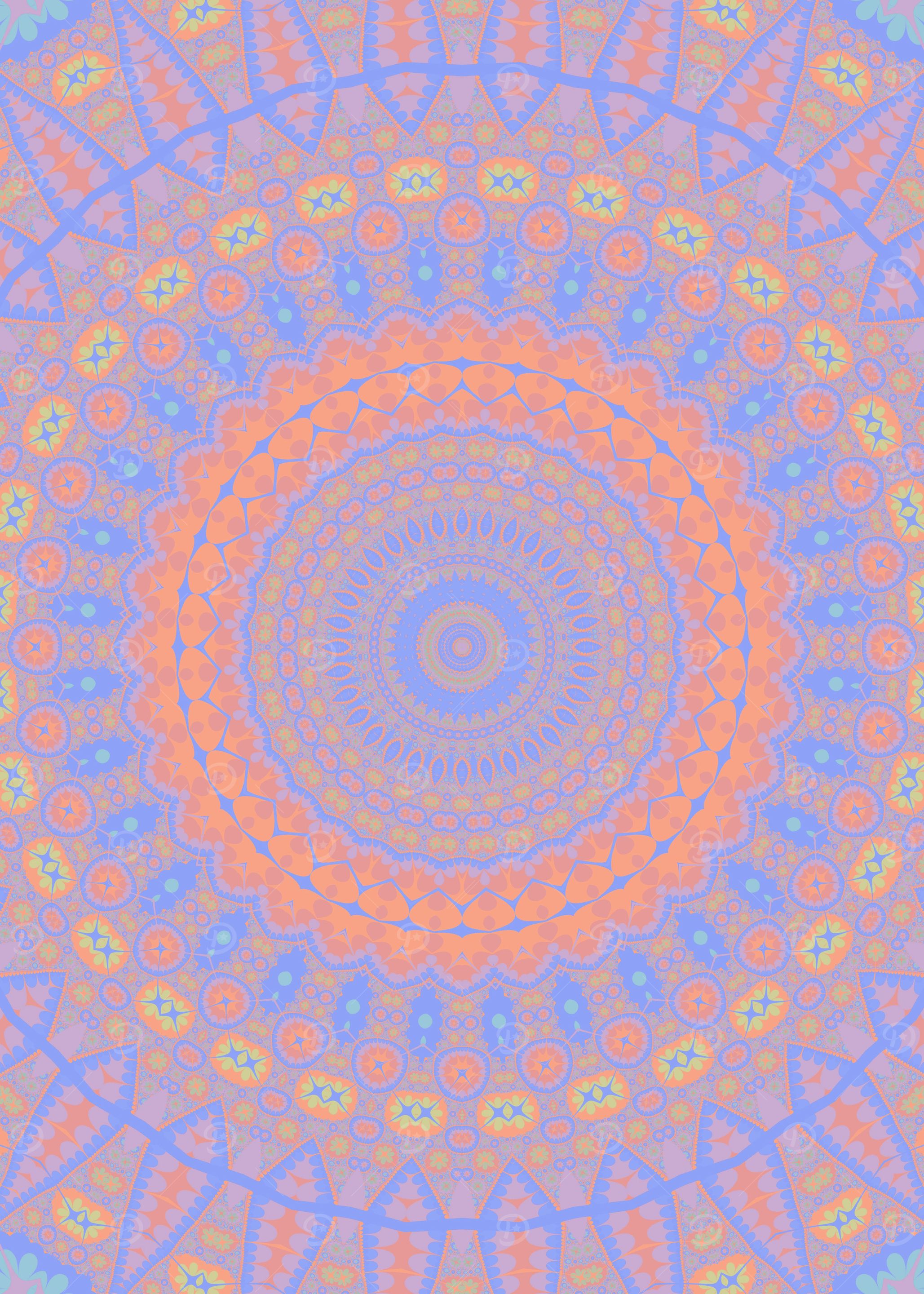Boho Groovy Ornate Mandala