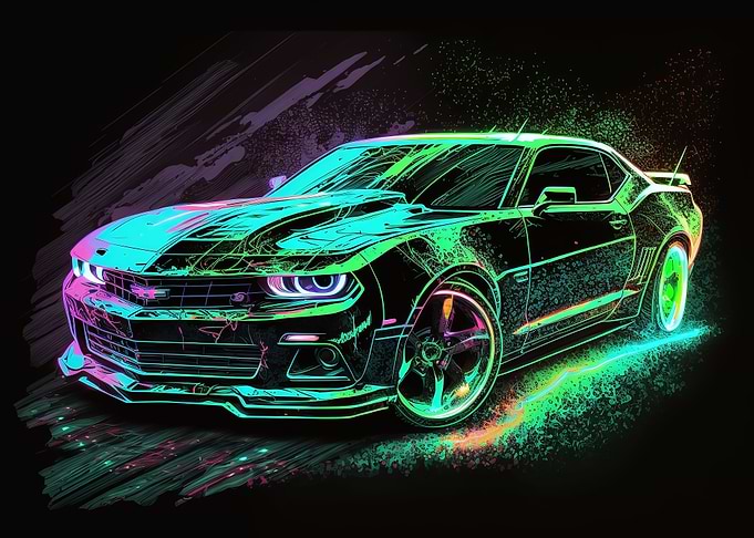 Neon Painted Chevrolet Z28