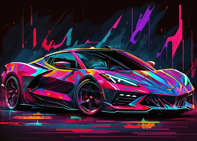 Neon Painted Corvette C8