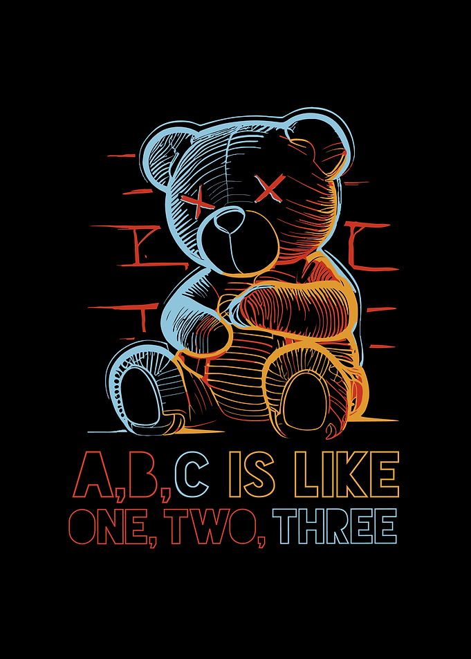 Neon teddy bear toy design