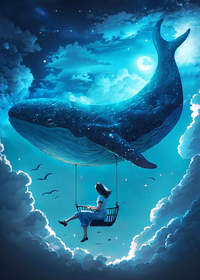 Fly To The Moon With Whale