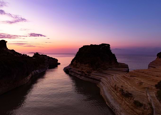 Sunset, sea, Greek island