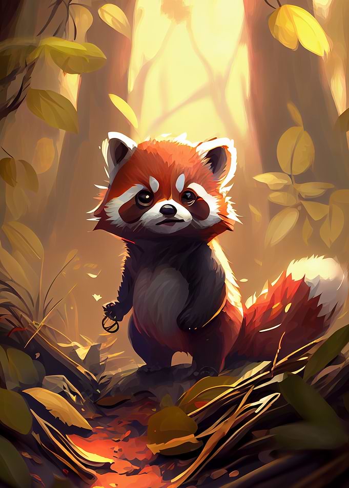 Cute red Panda Animal Art