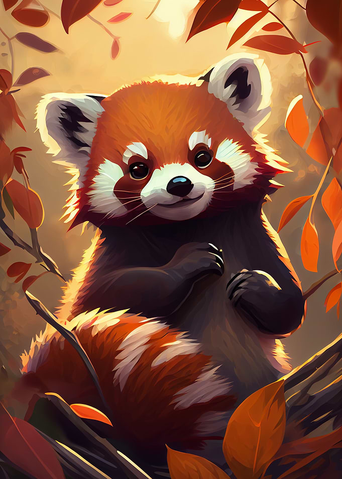 Cute red Panda Animal Art