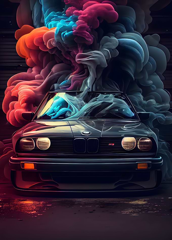 Black BMW E30 Smoke