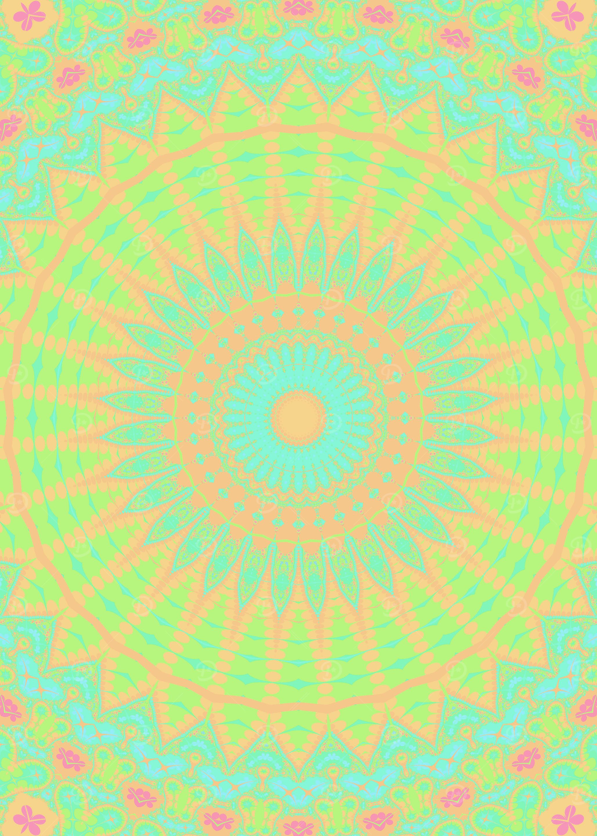 Ornate Trippy Neon Mandala