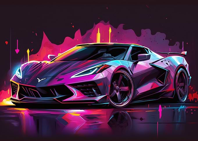 Neon Painted Corvette C8