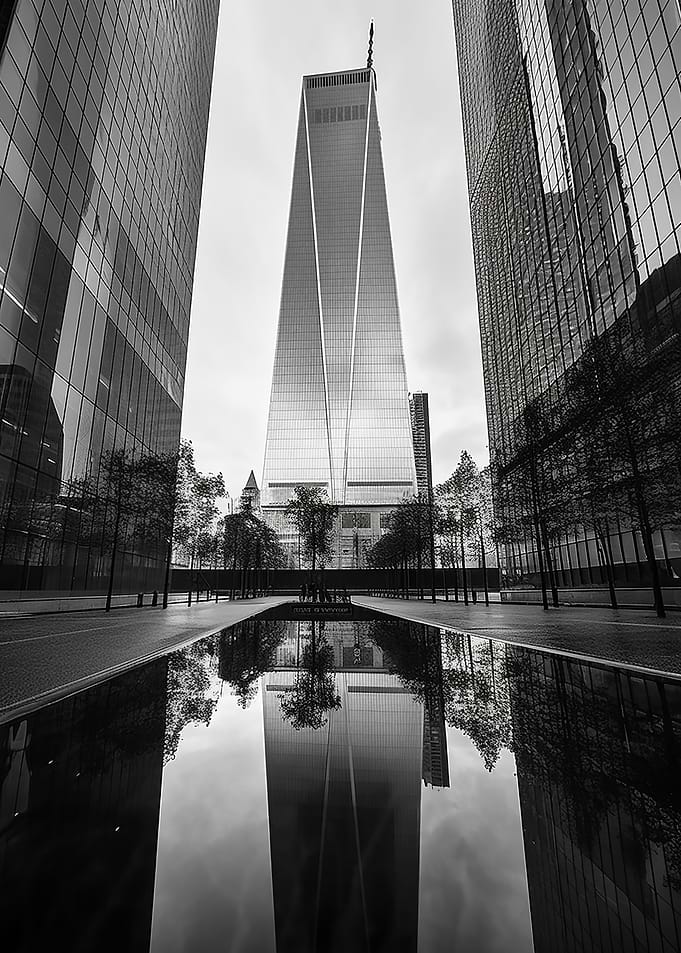 Black and white Skyscraper