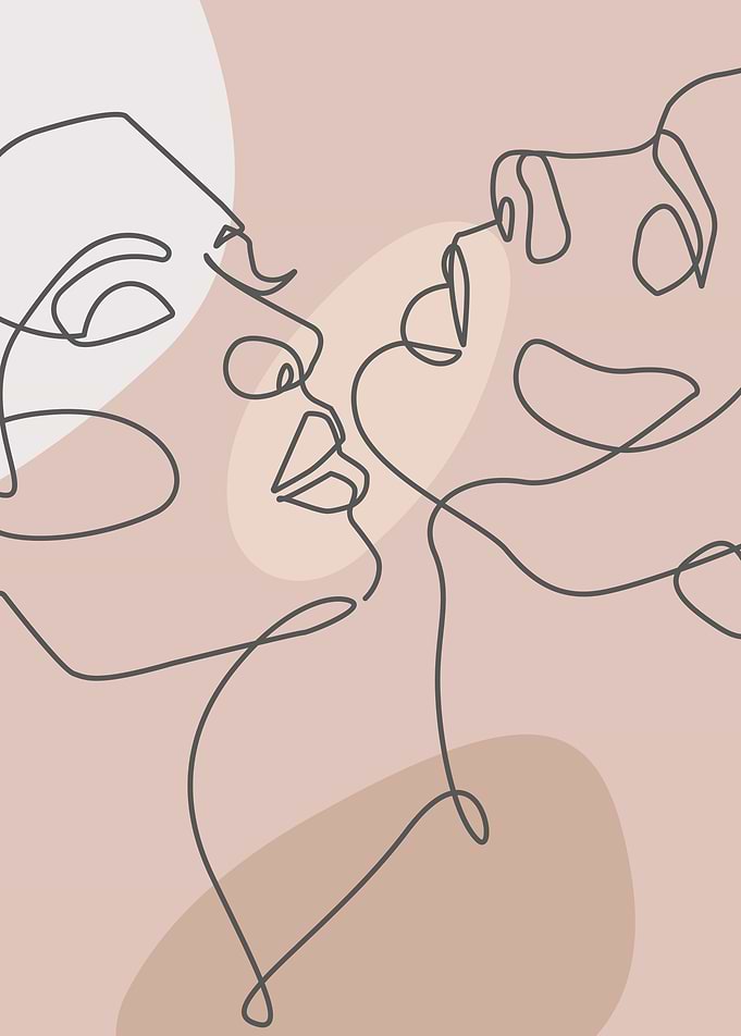 line art couple