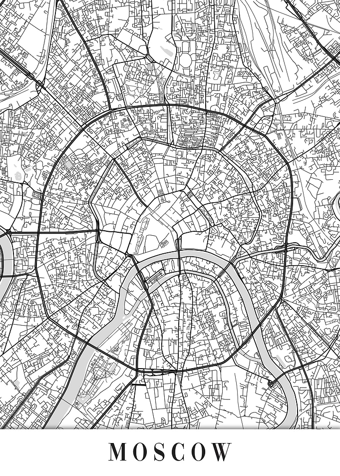 Moscow White Map