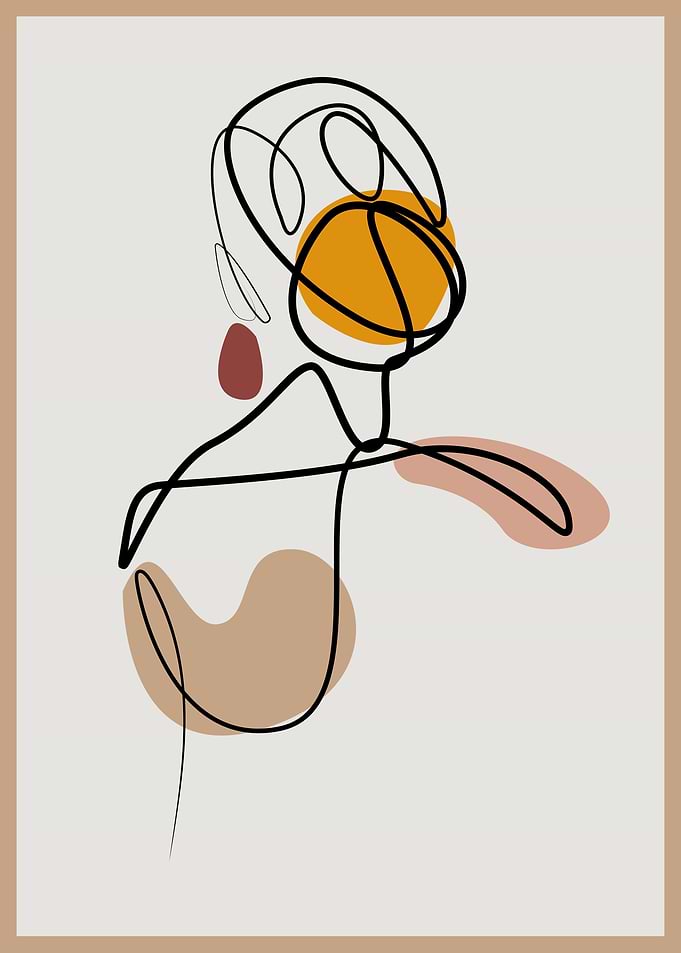 One line woman