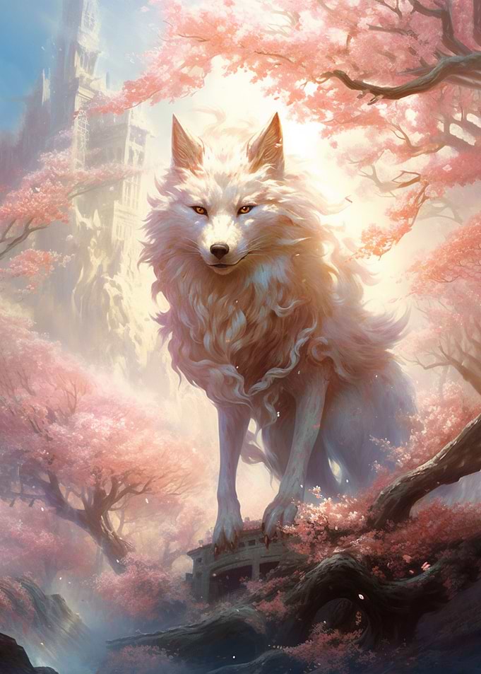 White Kitsune Fox Spirit