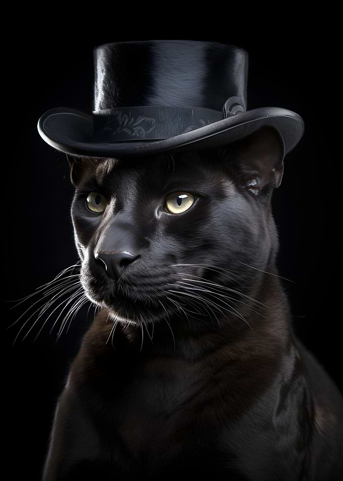 Panther with top Hat