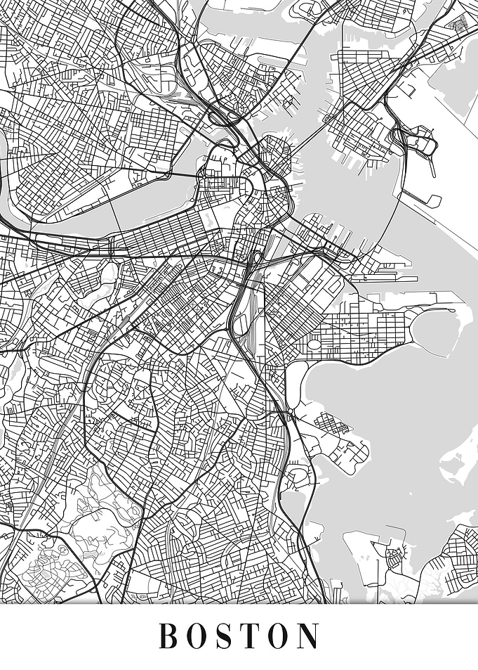 Boston White Map