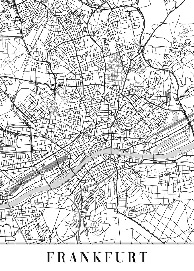 Frankfurt White Map
