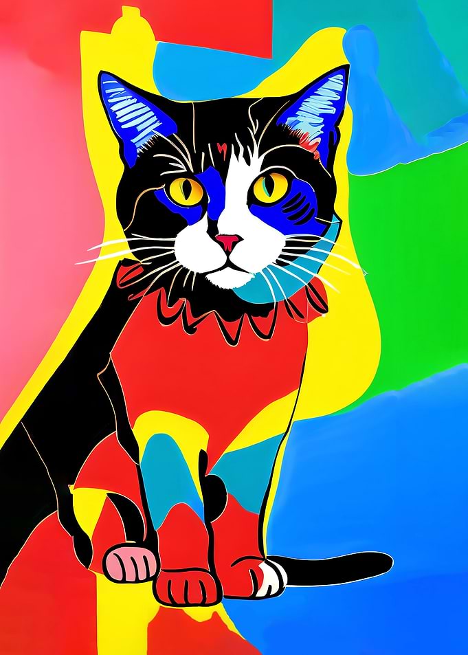 Circus Cat Painting