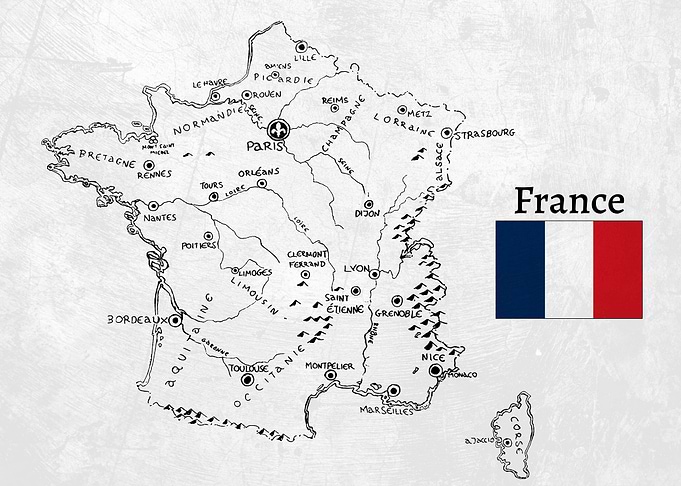 Handdrawn France Map