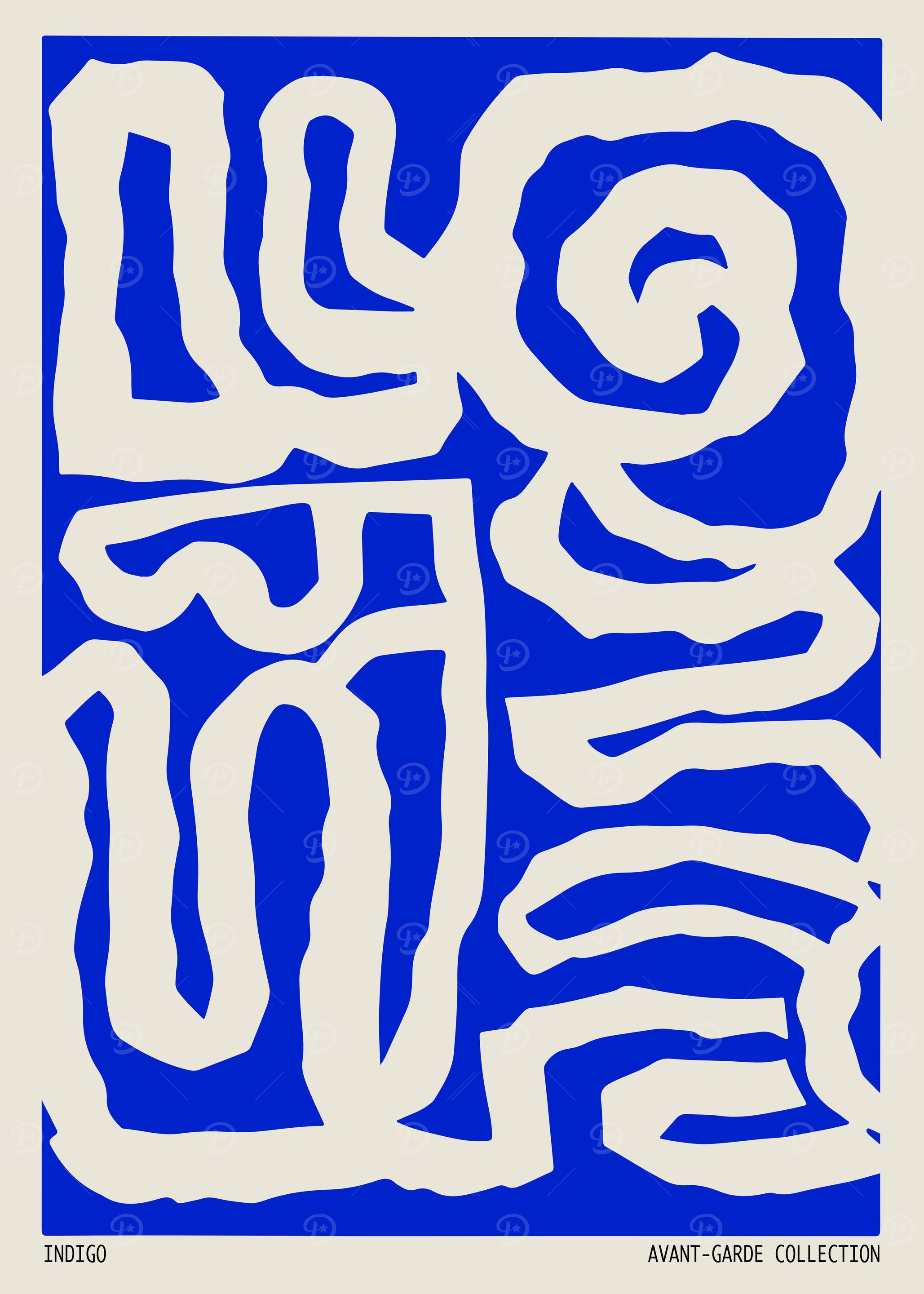 Indigo Blue Abstract