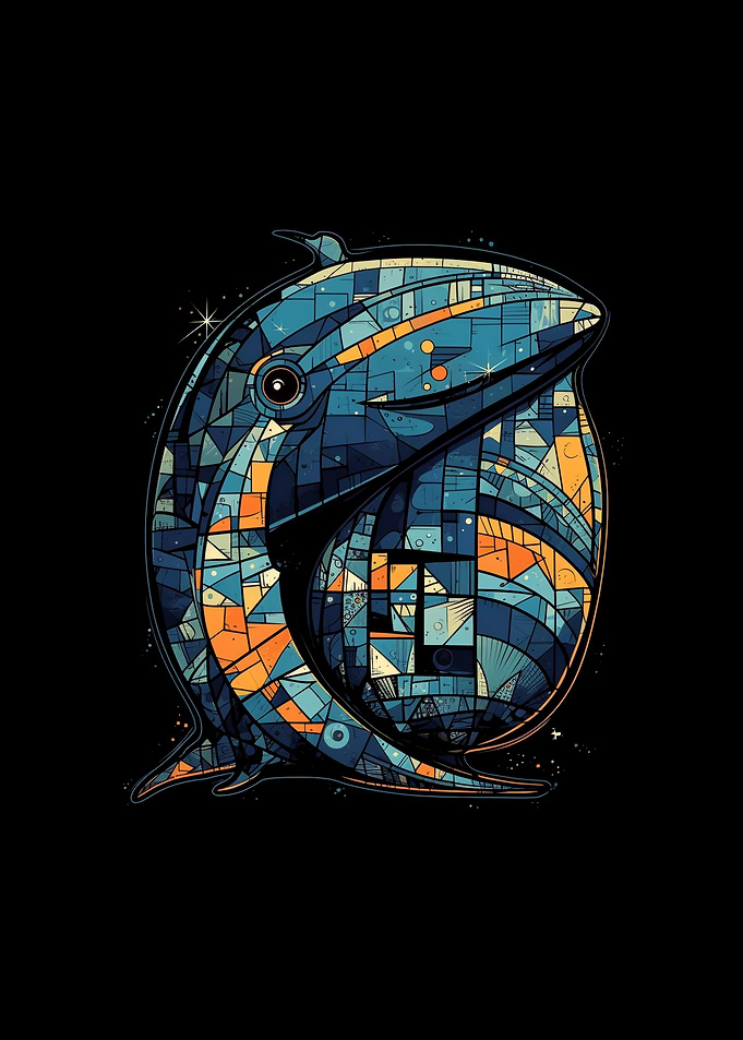 Geometric Whale Animal