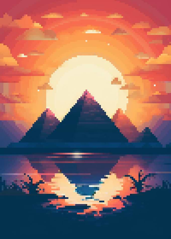 Pyramids of Giza pixel art