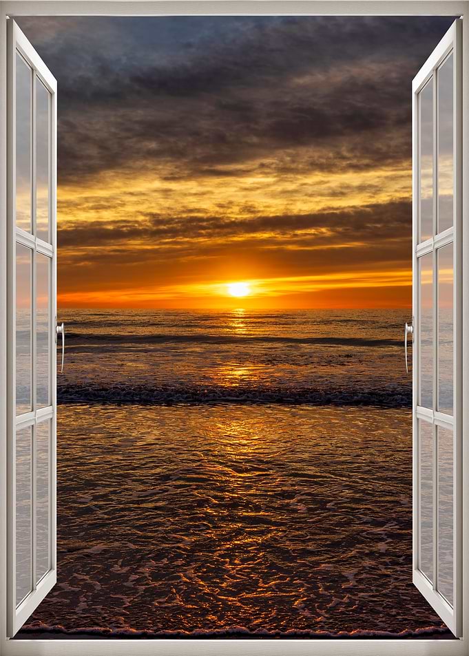 Window view sea landscapes