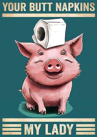 Your Butt Napkins Pig Lady