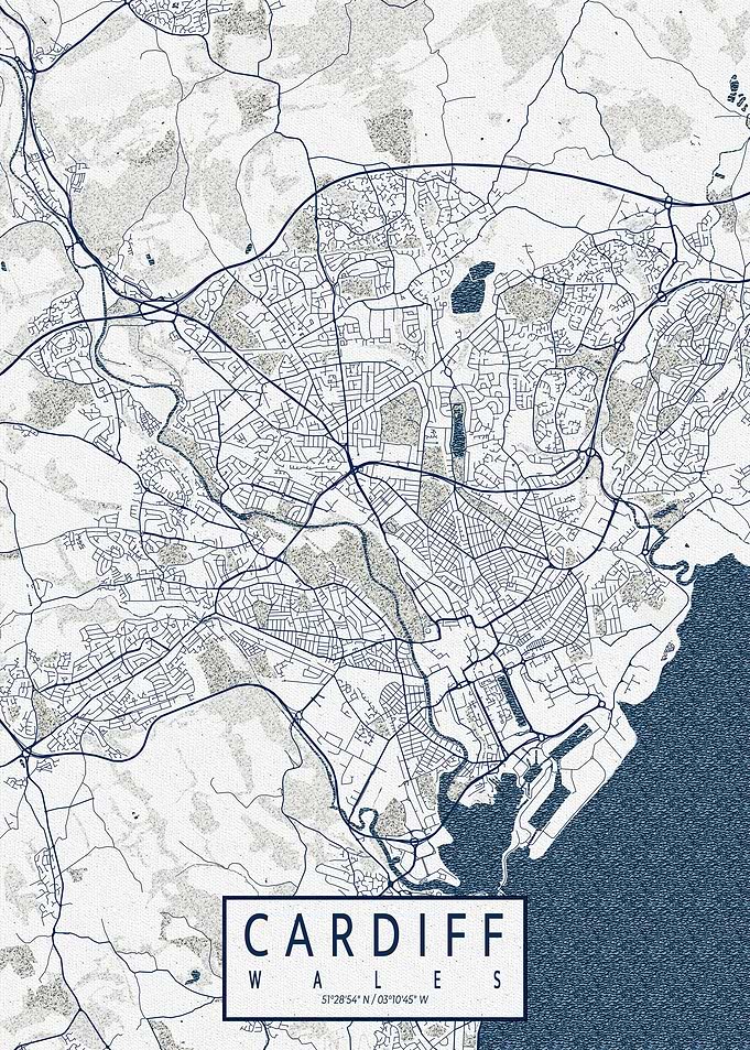 Cardiff City Map Coastal
