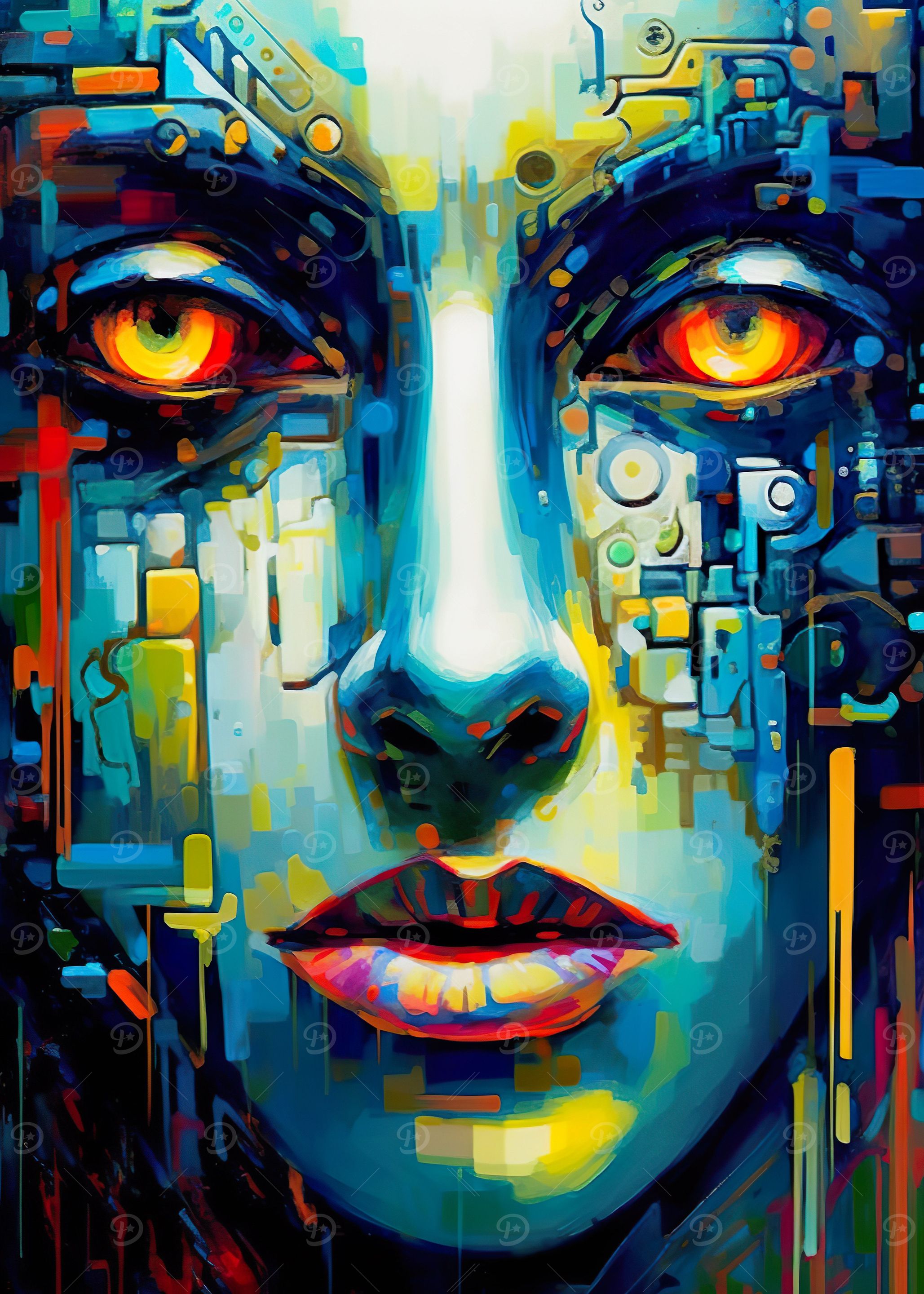 Abstract Art Female Robot