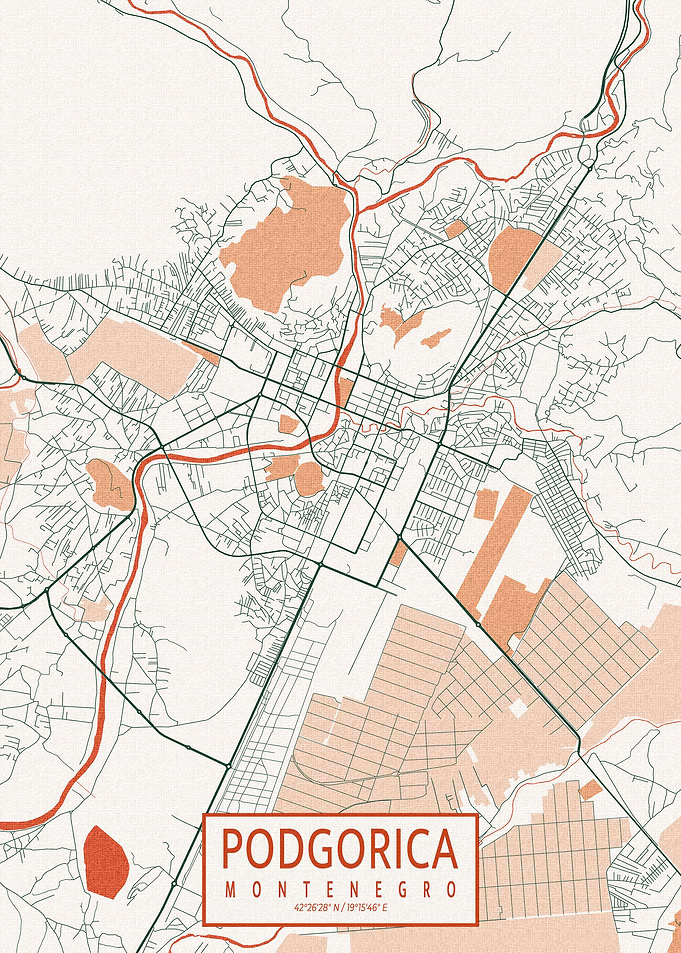 Podgorica Map Bohemian
