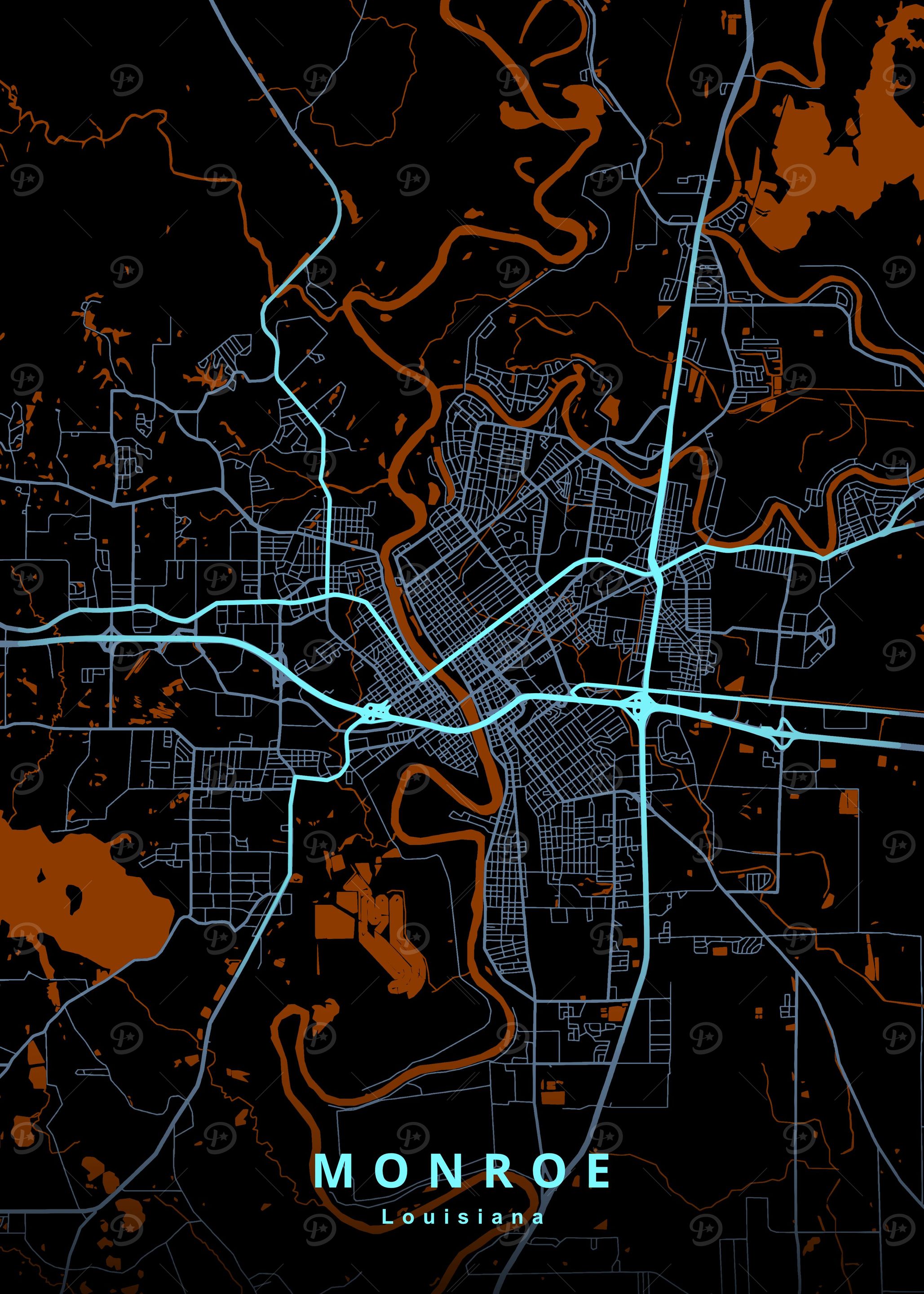 Monroe Louisiana Map