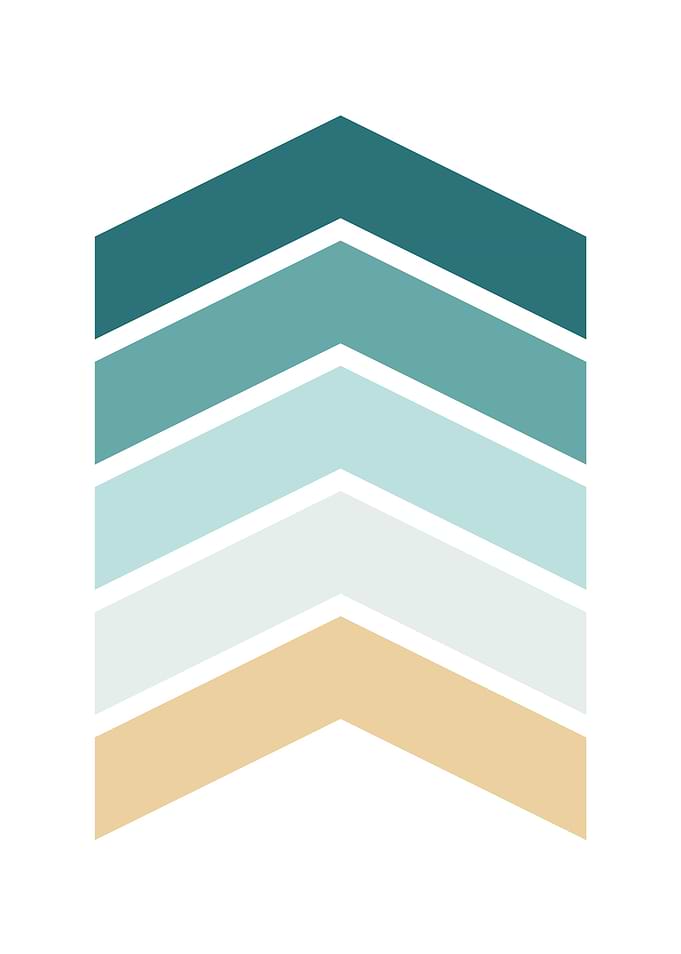Chevrons Teal Yellow