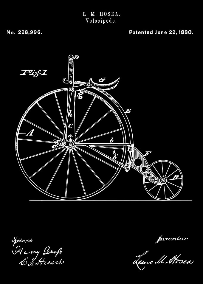 Velocipede patent 1880
