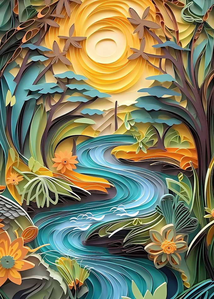 Sun over the river