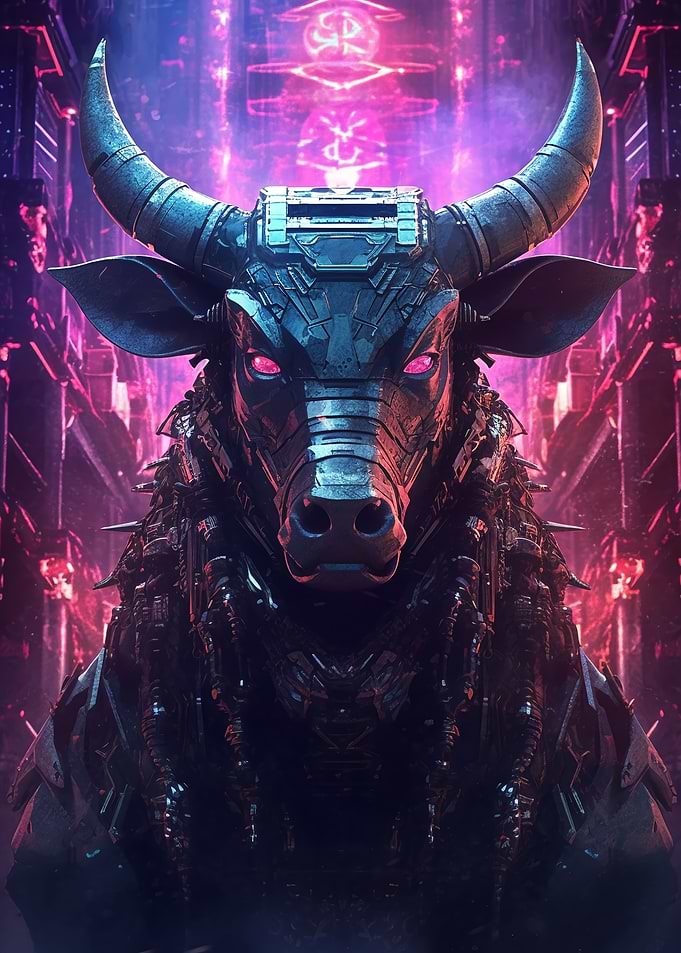 Futuristic Cyberpunk Bull