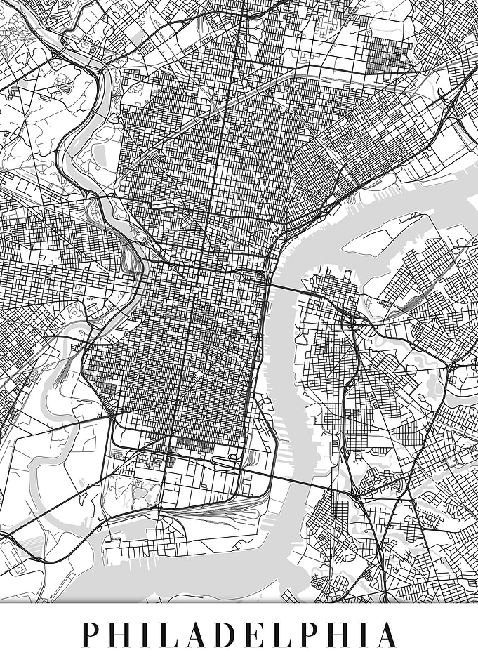 Philadelphia White Map