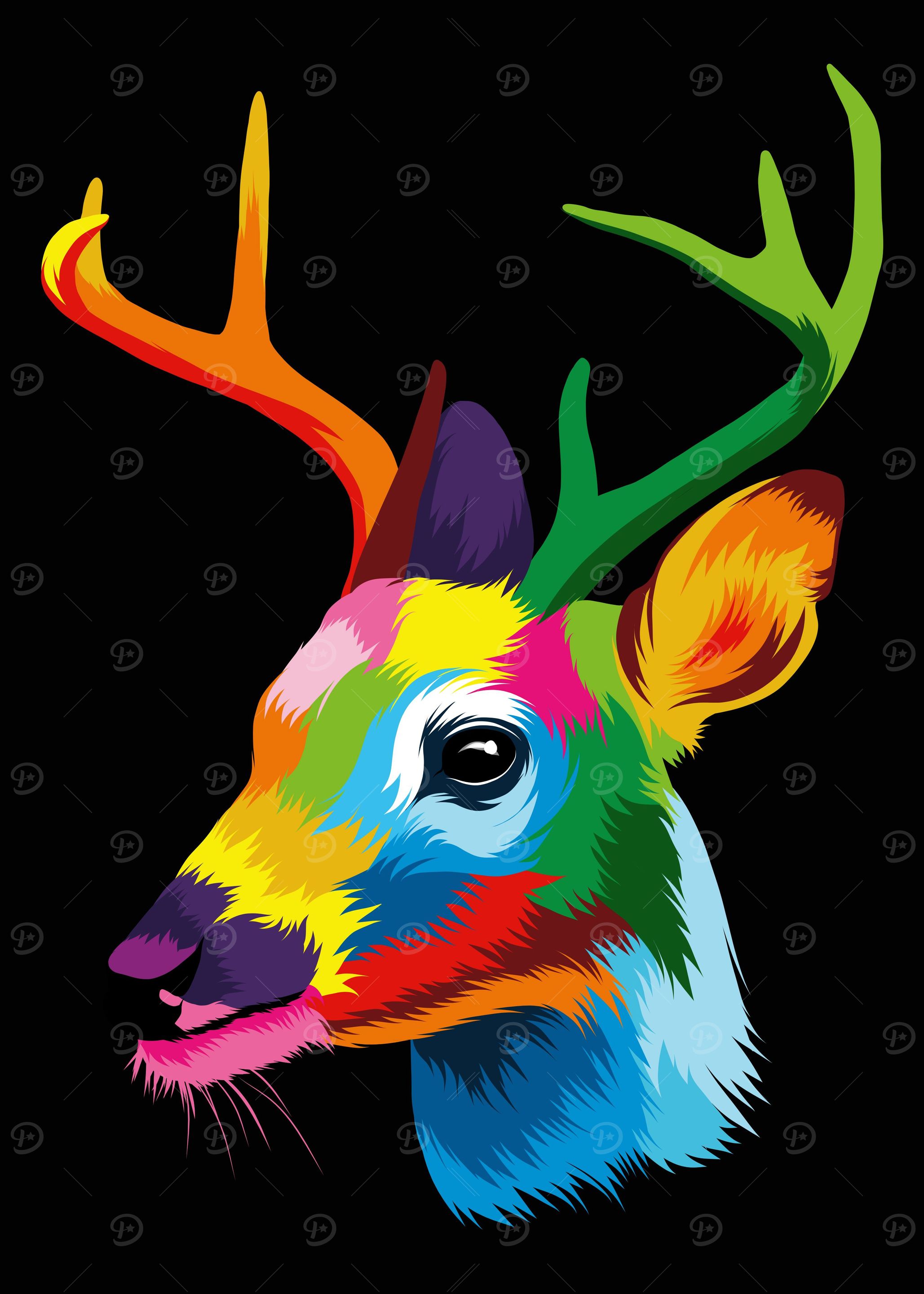 Abstract deer head