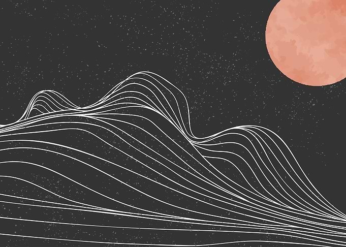 Mountain line art