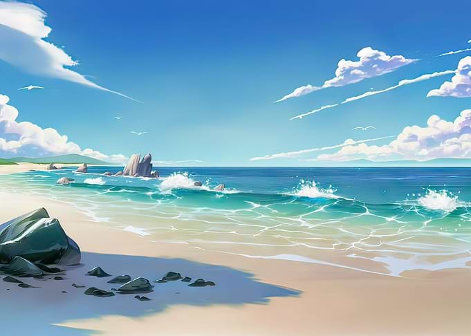 Ocean Waves on Beach
